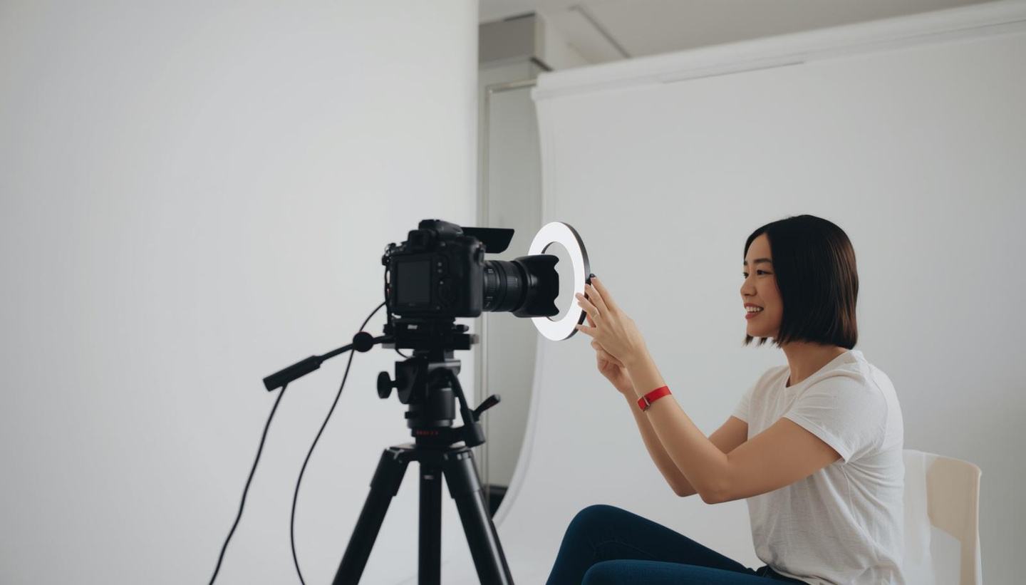 Videographer creating visual content