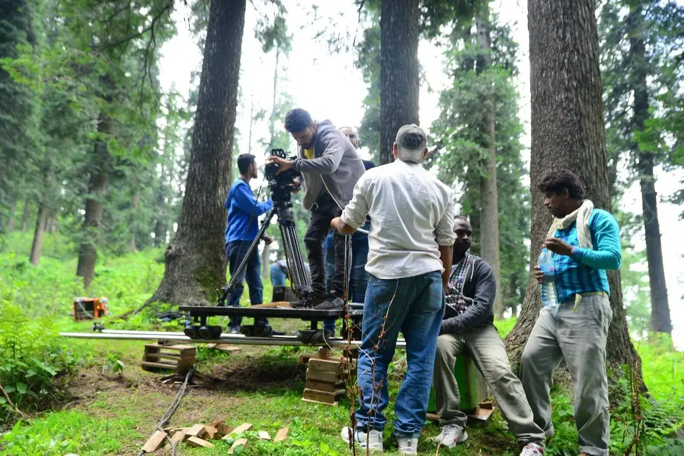 Brand Axis dolly setup in forest